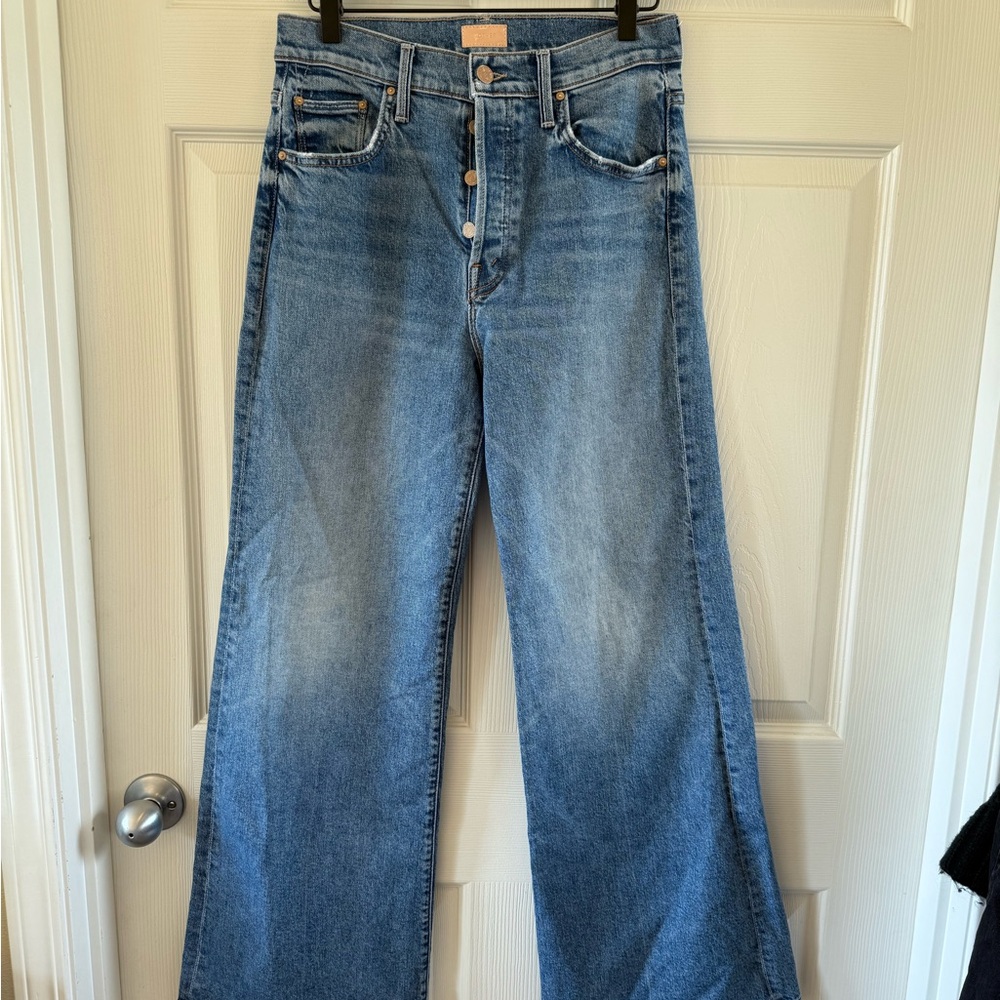 MOTHER Blue Flare Wide Leg Jeans